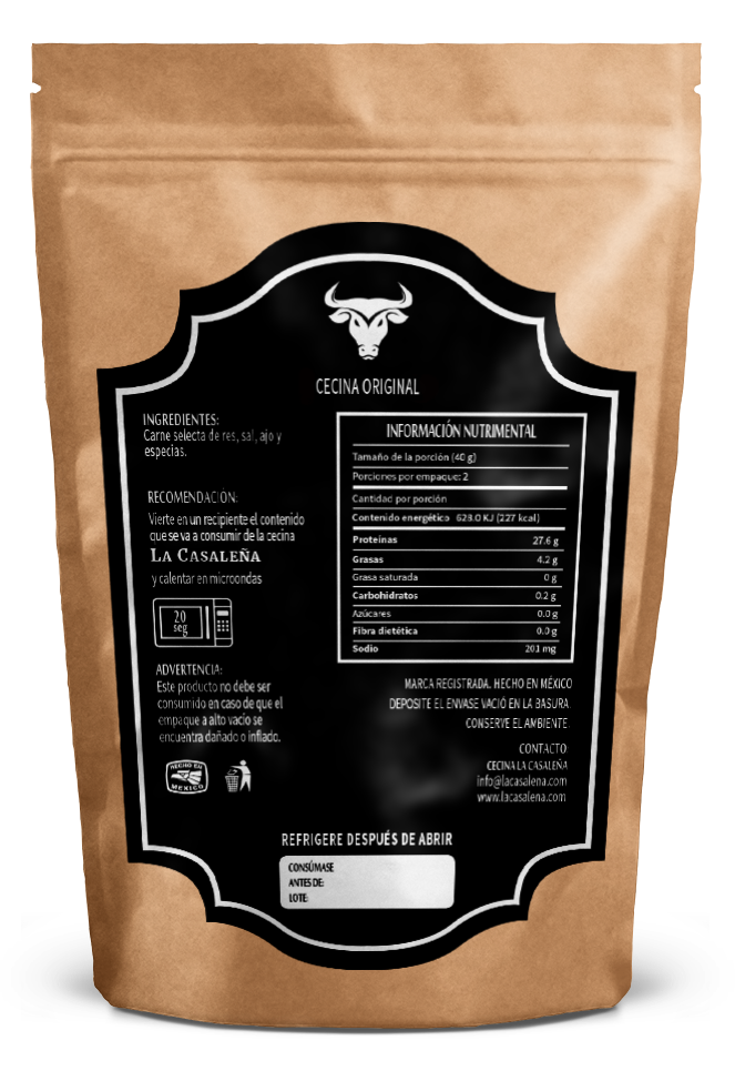Cecina ahumada de corte grueso. Sabor original