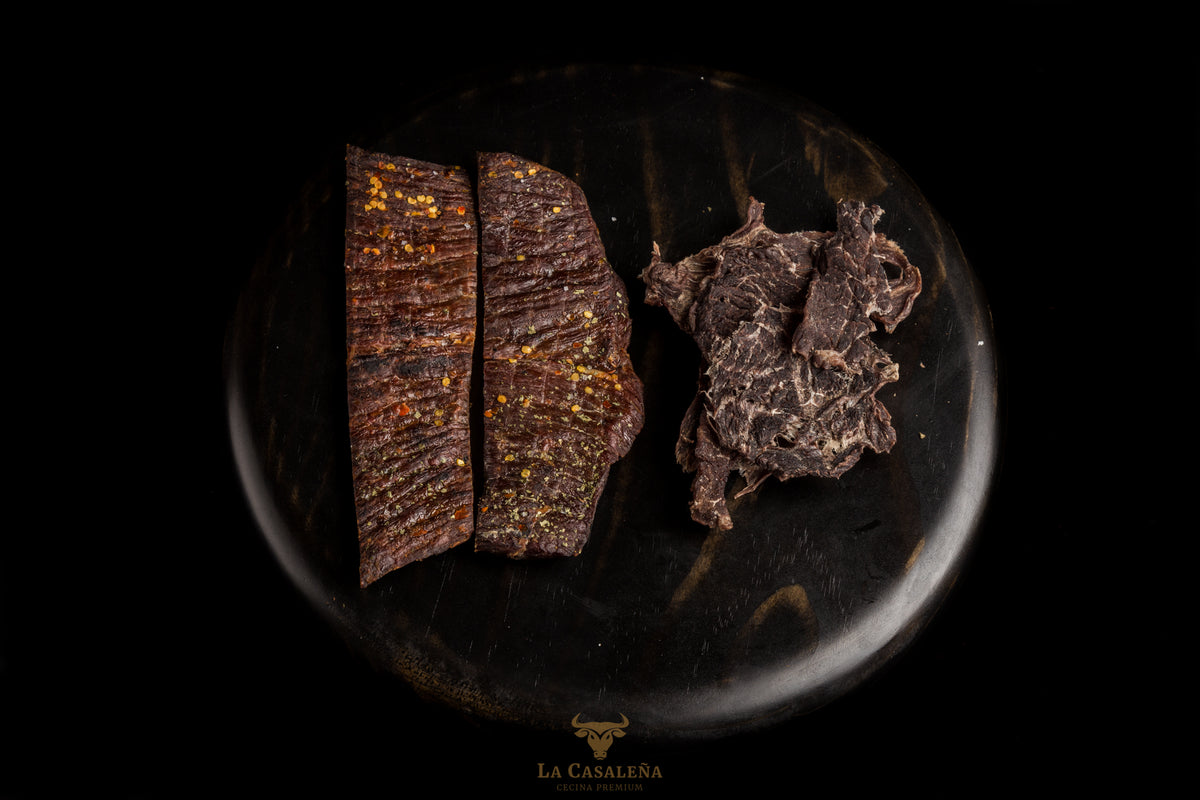 Cecina de corte grueso comparada con carne seca convencional
